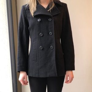 Anne Klein Black Wool Peacoat XS